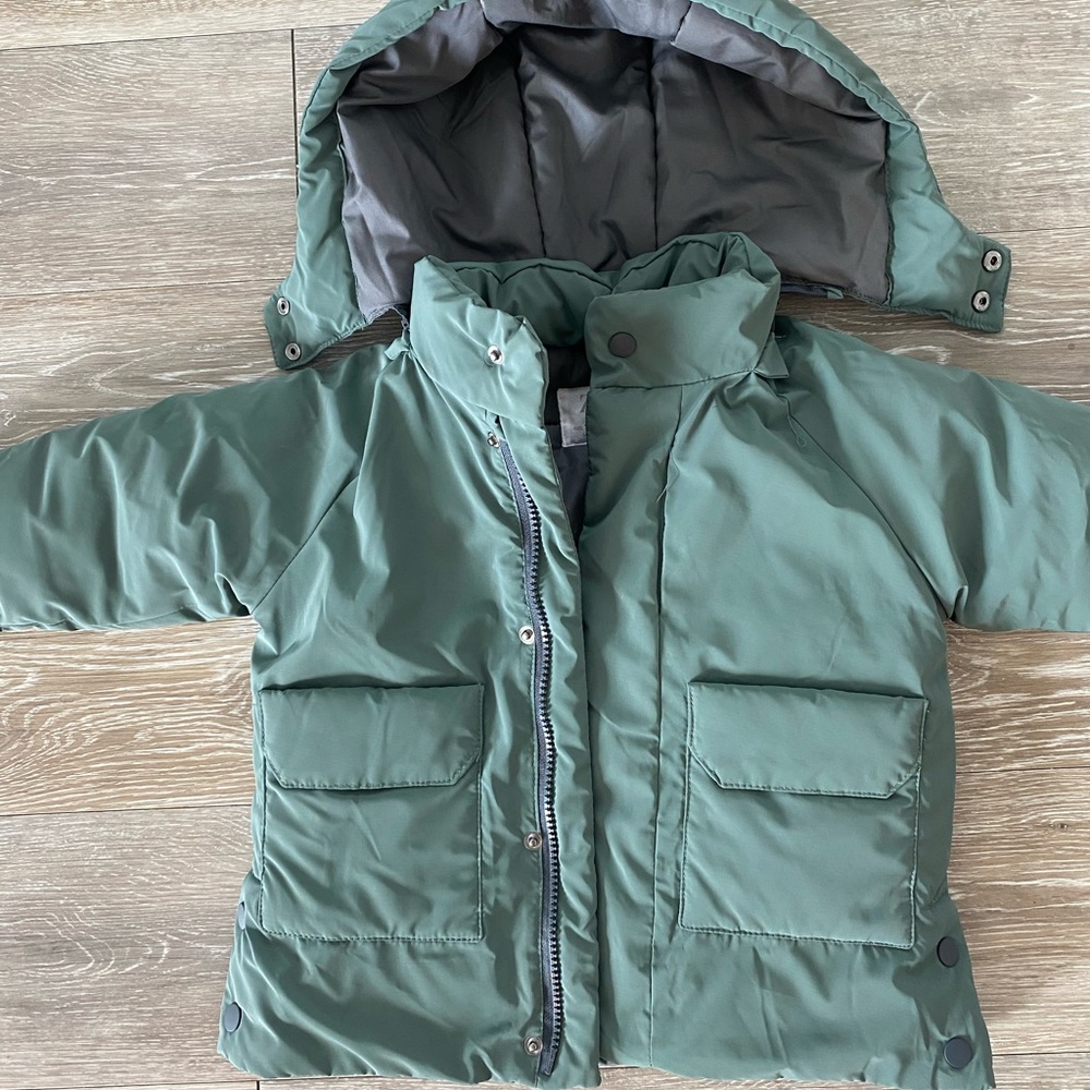 Zara Toddler green/blue puffer coat